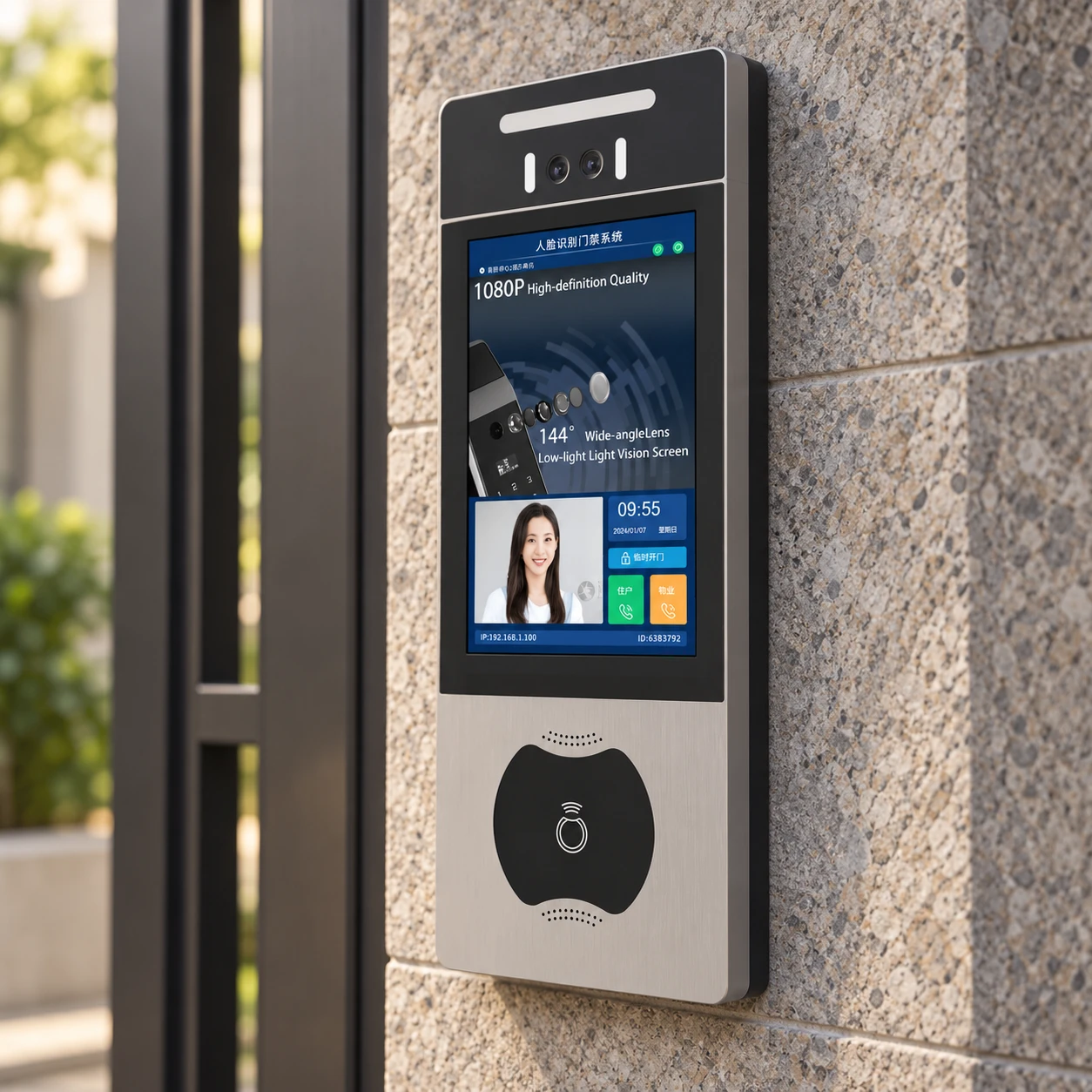 Illustrative installation scene based on 8 Inch Digital Display Door Station