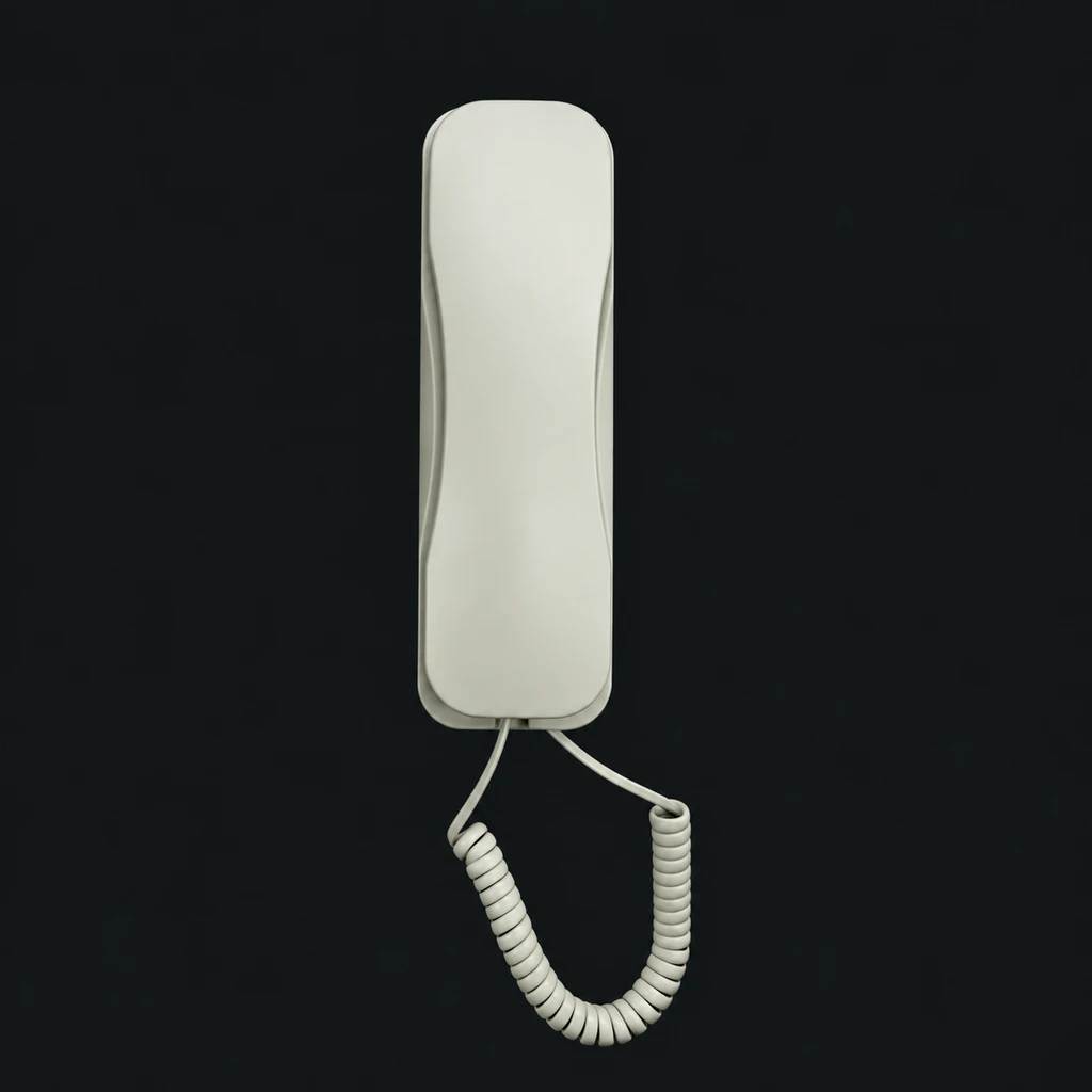 2-Wire E16 Non-Visual Intercom Handset: charcoal studio visualization based on the original manufacturer reference