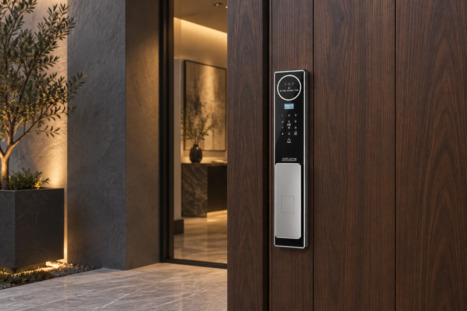 Illustrative application scene based on T18 Fully-Automatic Face Recognition and Visible Peephole Smart Lock