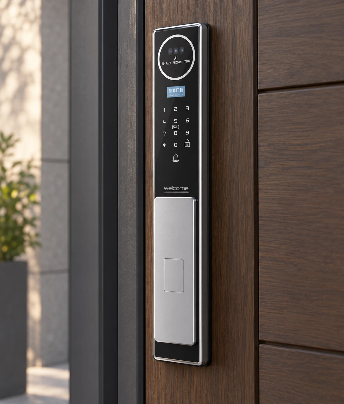Illustrative installation scene based on T18 Fully-Automatic Face Recognition and Visible Peephole Smart Lock