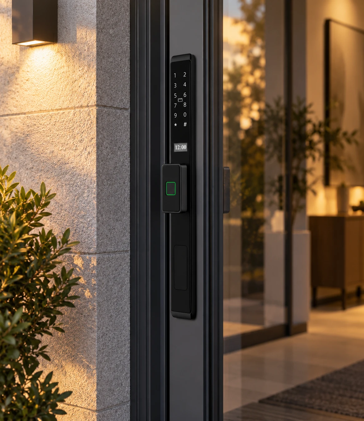 Illustrative daily-use scene based on LJ02-D Automatic Narrow Frame Smart Lock