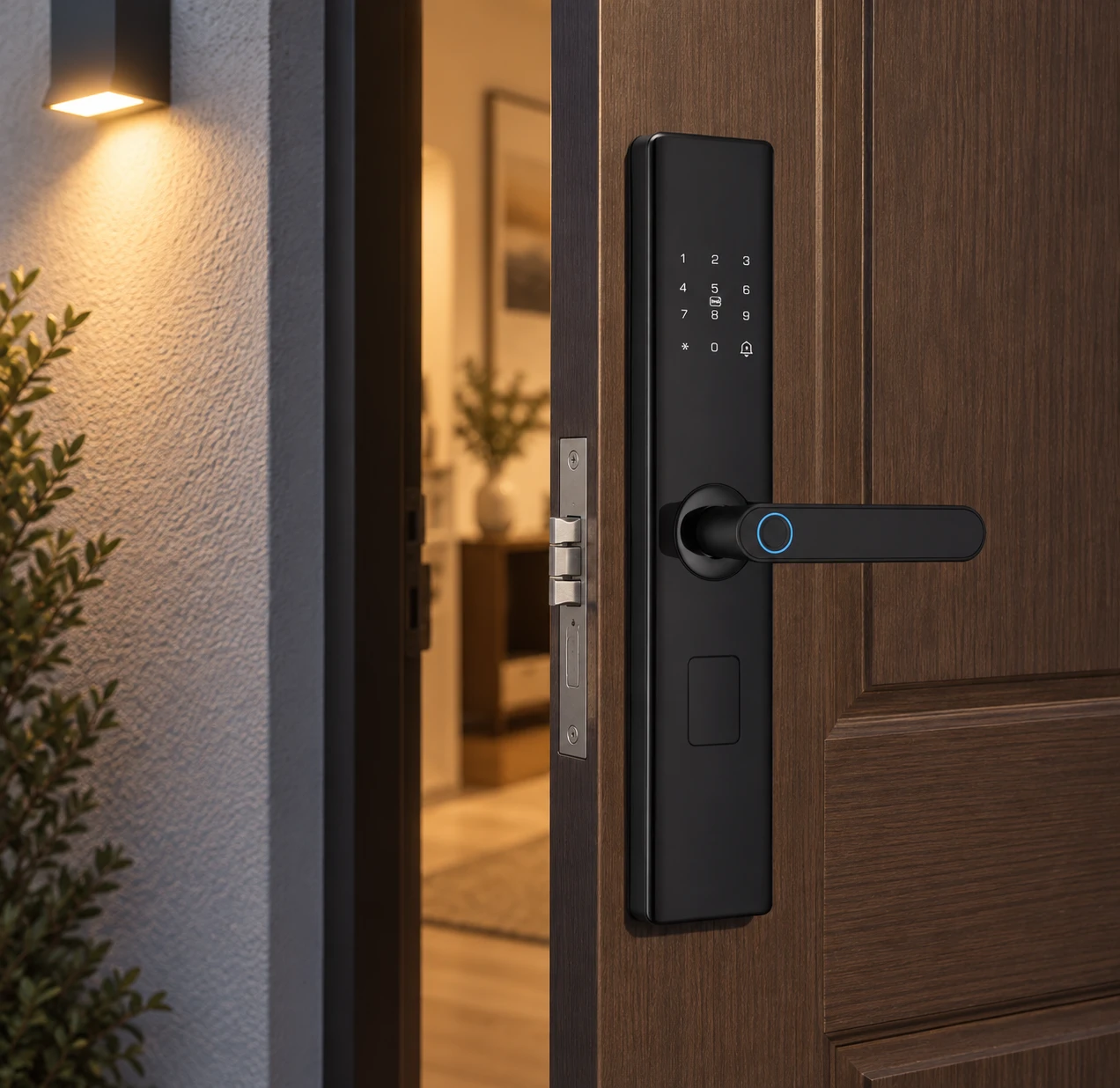 Illustrative daily-use scene based on A06 Semi-Automatic Smart Fingerprint Lock