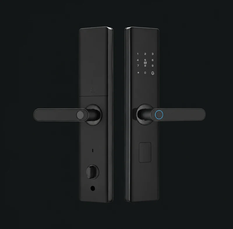 A06 Semi-Automatic Smart Fingerprint Lock: charcoal studio visualization based on the original manufacturer reference