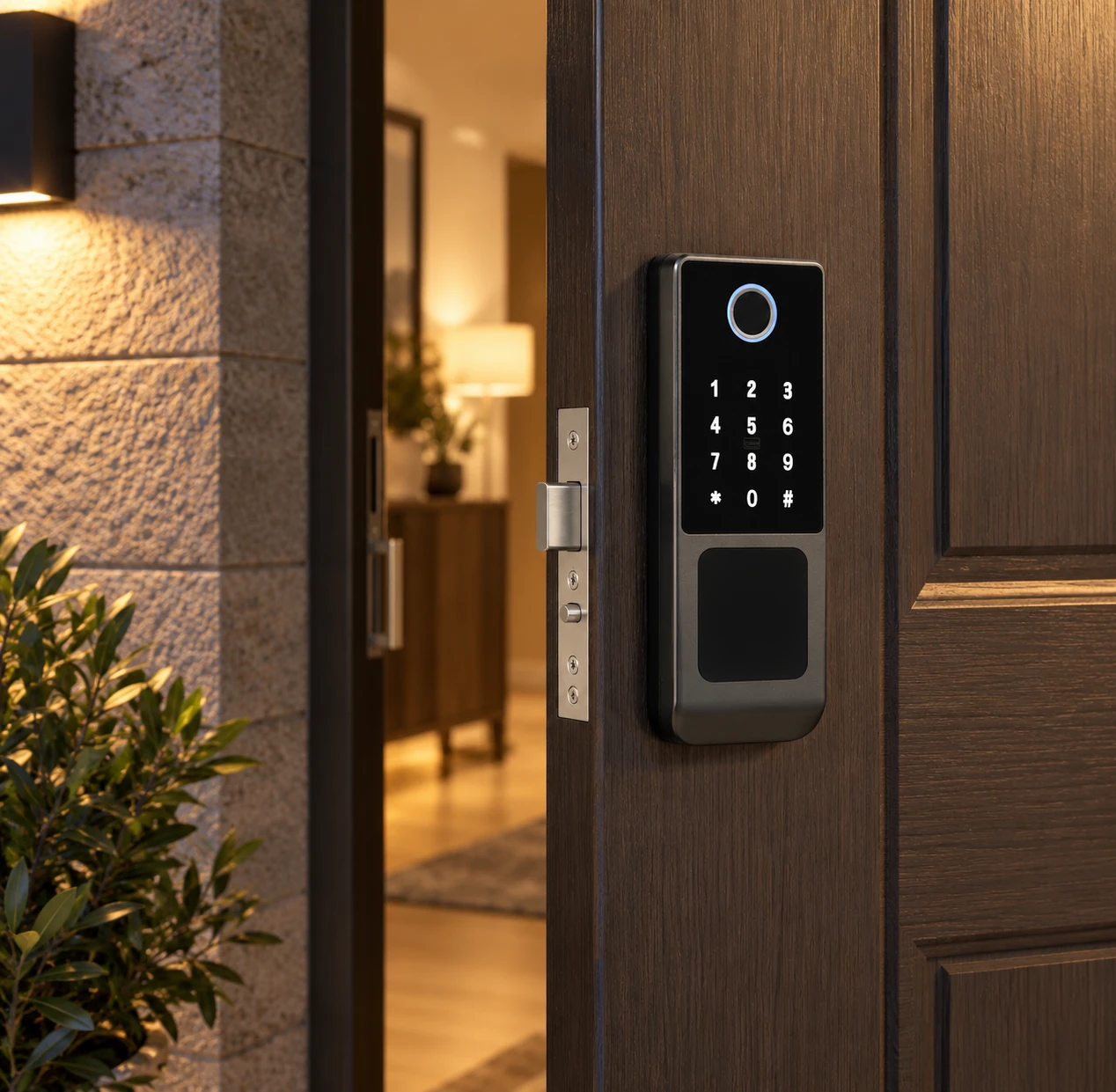 Illustrative daily-use scene based on N4 Outdoor Smart Fingerprint and Password Lock