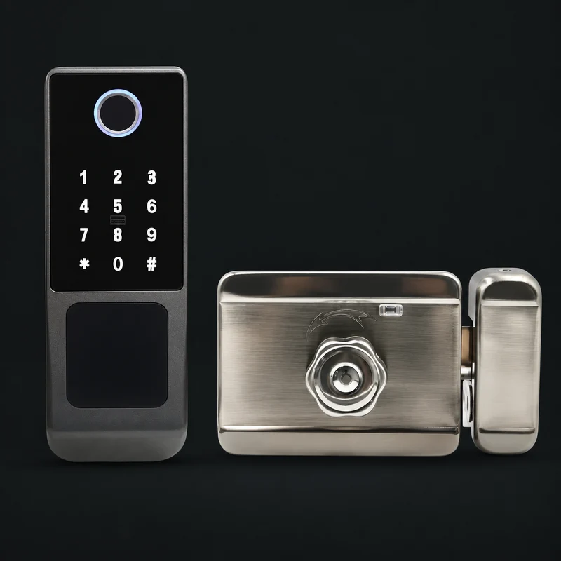 N4 Outdoor Smart Fingerprint and Password Lock: charcoal studio visualization based on the original manufacturer reference