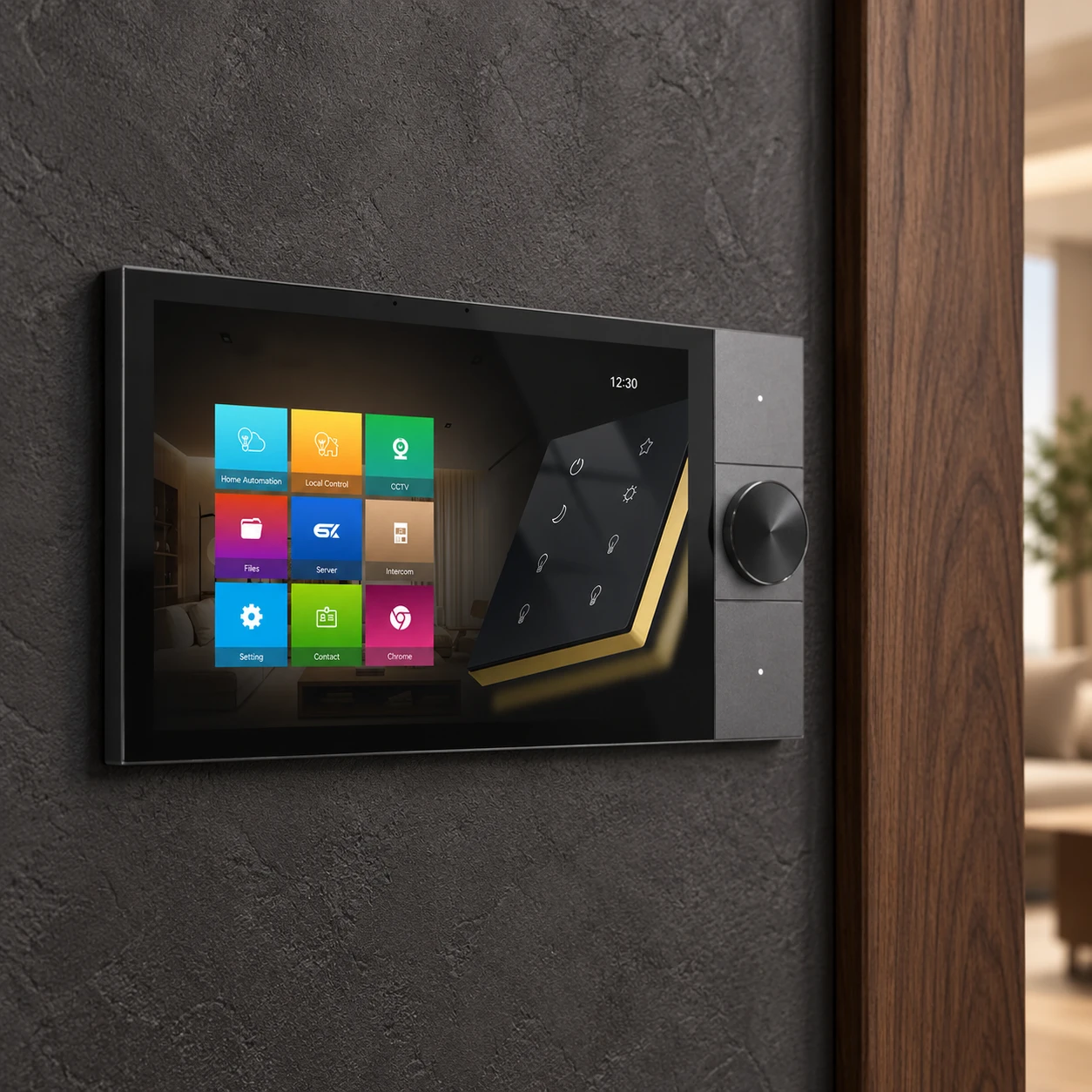 Illustrative installation scene based on Leondarx SK Smart Control Panel
