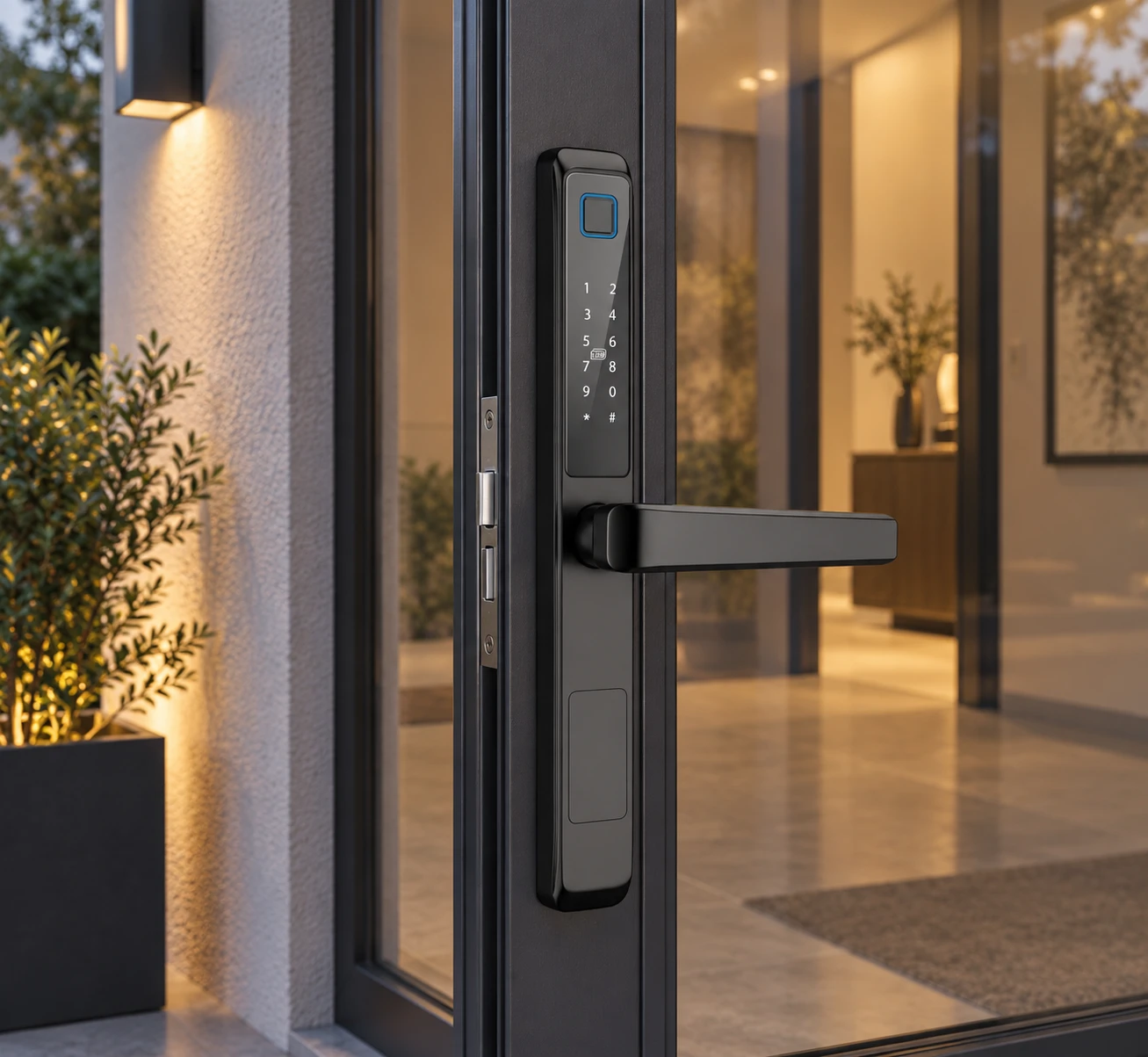 Illustrative daily-use scene based on LJ01-E Semi-Automatic Narrow Frame Smart Lock