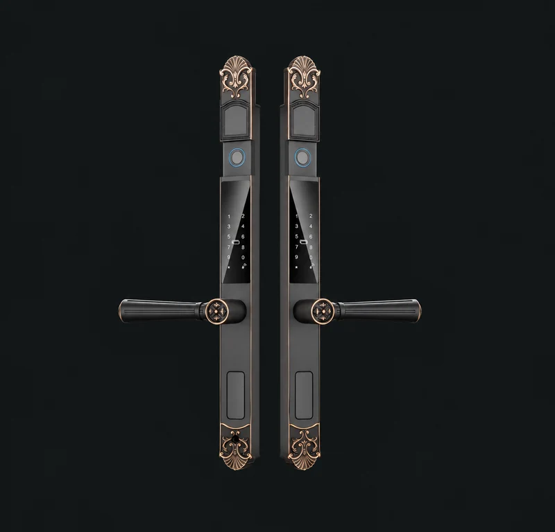 LT1 Semi-Automatic Narrow Frame Smart Lock: charcoal studio visualization based on the original manufacturer reference