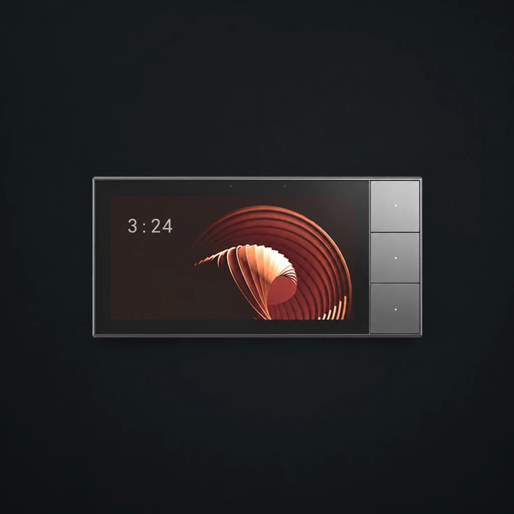Leondarx SK Mini SBUS Smart Panel: charcoal studio visualization based on the original manufacturer reference