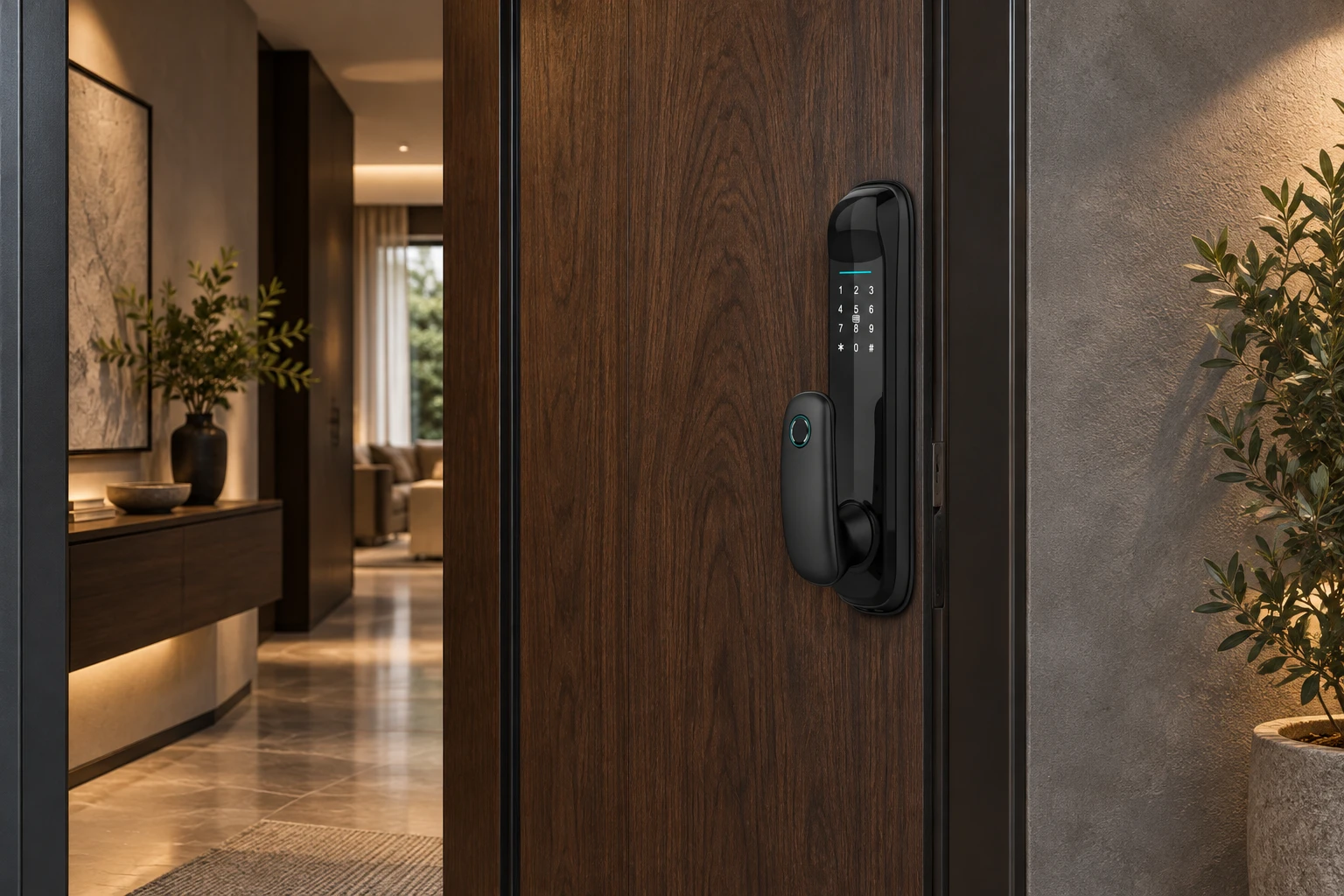 Illustrative application scene based on 801 Apartment Smart Door Lock with Anti-Prying Alarm