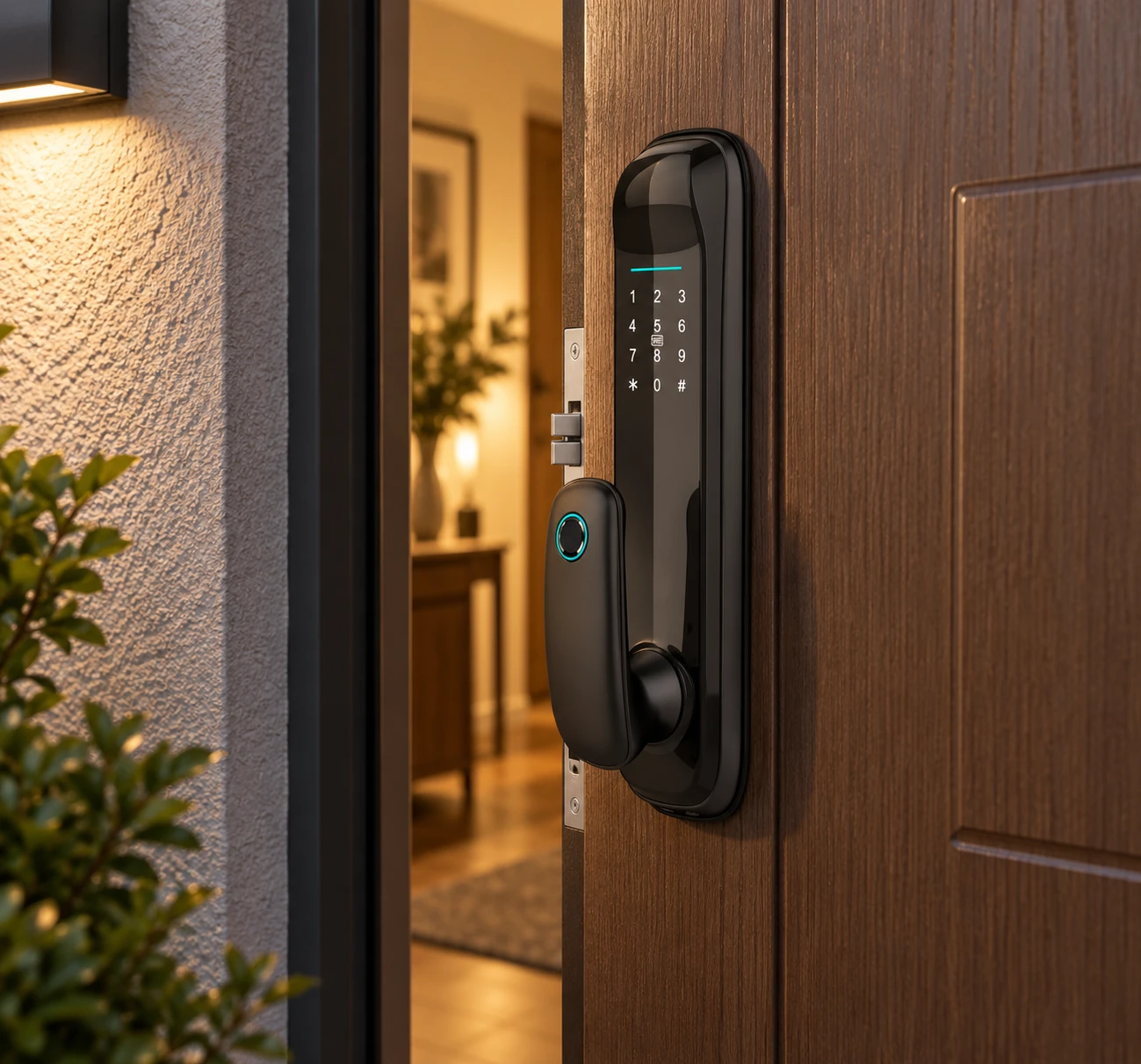 Illustrative daily-use scene based on 801 Apartment Smart Door Lock with Anti-Prying Alarm