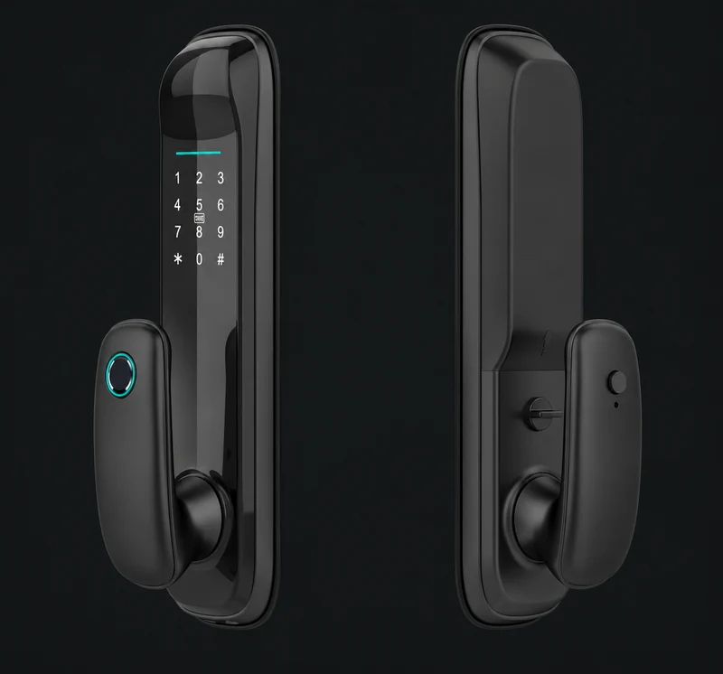 801 Apartment Smart Door Lock with Anti-Prying Alarm: charcoal studio visualization based on the original manufacturer reference