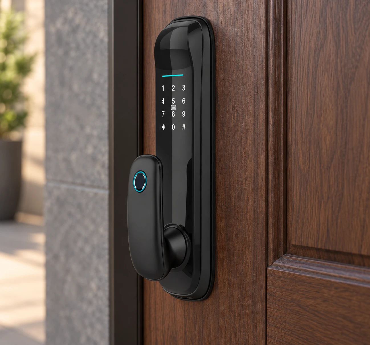 Illustrative installation scene based on 801 Apartment Smart Door Lock with Anti-Prying Alarm