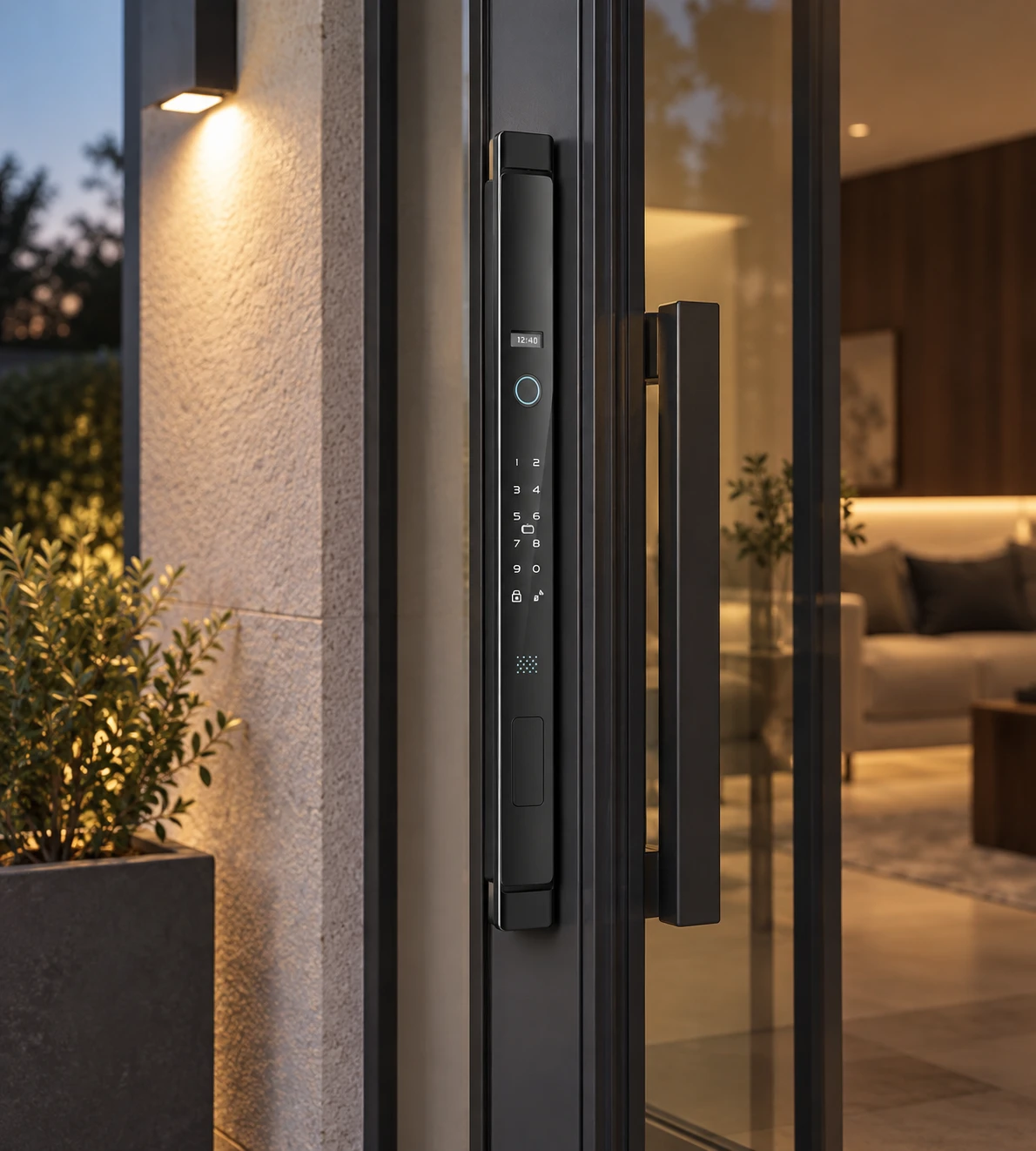 Illustrative daily-use scene based on LJ09-A Automatic Narrow Frame Smart Lock