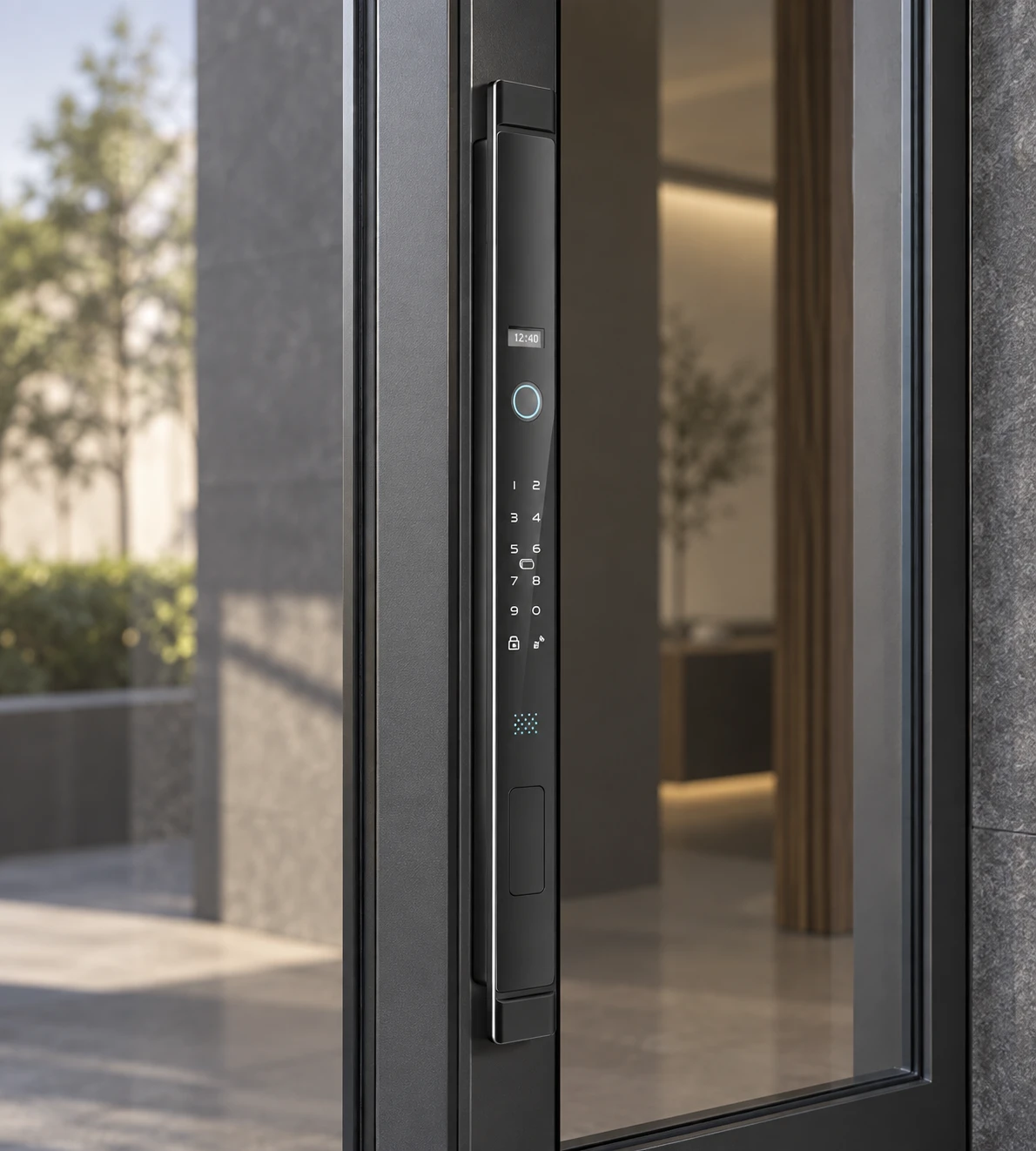 Illustrative installation scene based on LJ09-A Automatic Narrow Frame Smart Lock