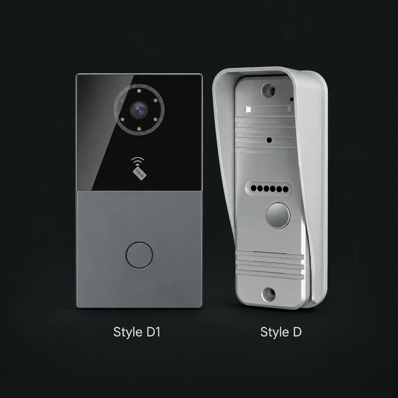 Villa Intercom System – 2-Wire / 4-Wire / IP Face Recognition Series: charcoal studio visualization based on the original manufacturer reference