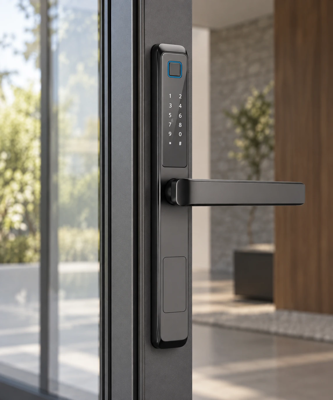 Illustrative installation scene based on LJ01-B Semi-Automatic Narrow Frame Smart Lock