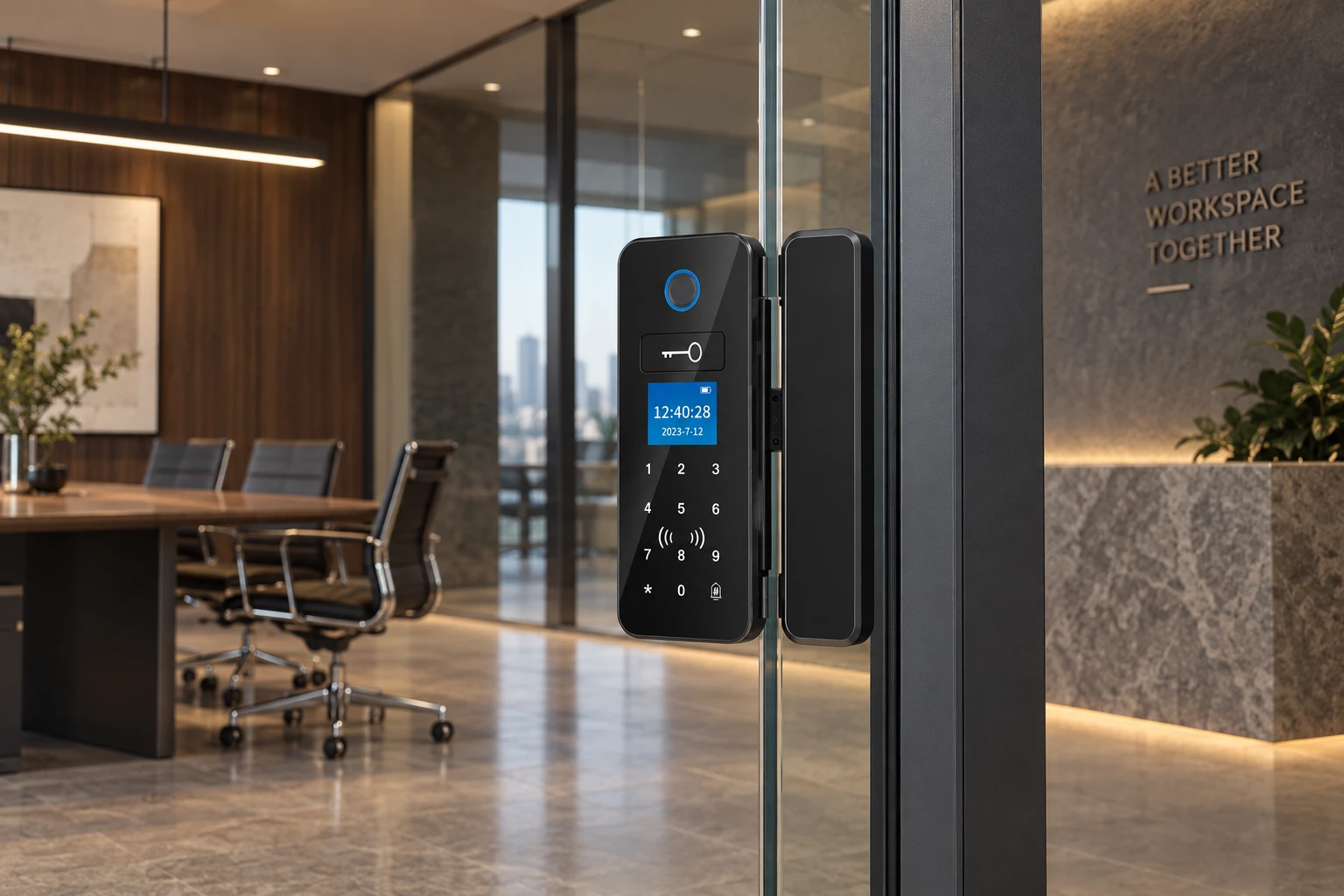 Illustrative application scene based on A10 Smart Glass Door Lock