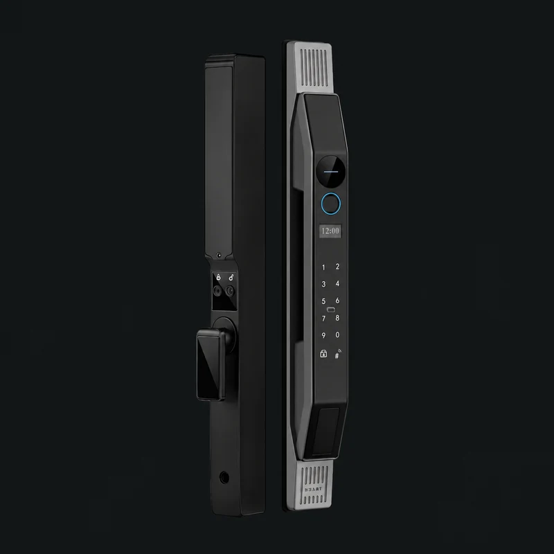 L2 Automatic Narrow Frame Smart Lock: charcoal studio visualization based on the original manufacturer reference