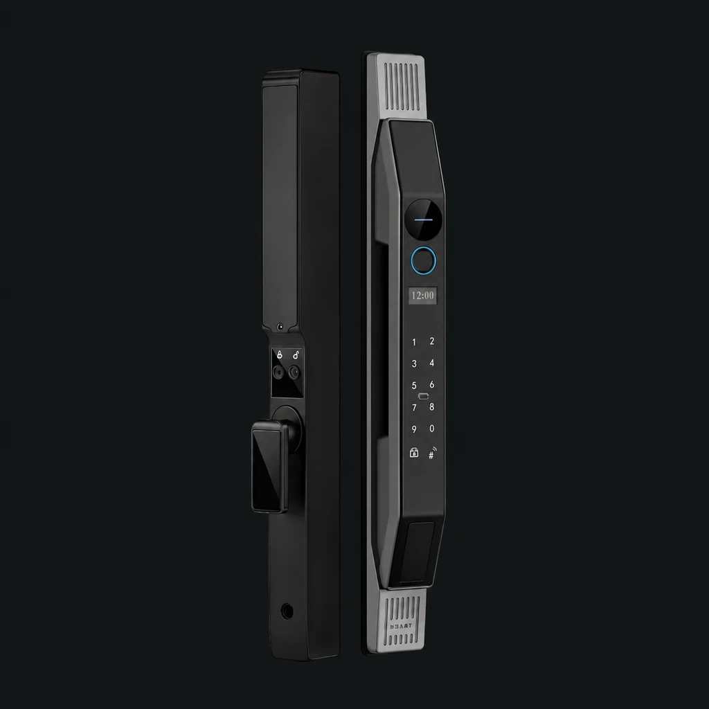 L2 Automatic Narrow Frame Smart Lock: charcoal studio visualization based on the original manufacturer reference