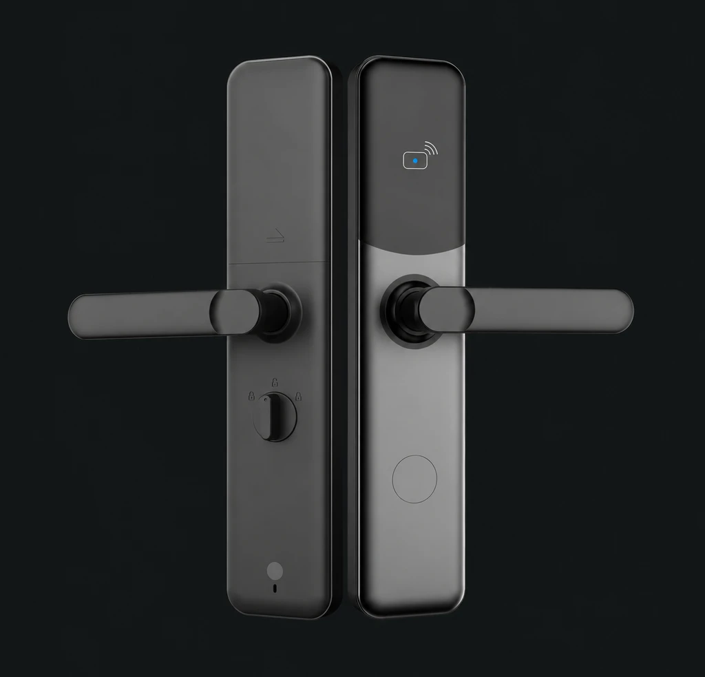 T505 Convenient Hotel Lock: charcoal studio visualization based on the original manufacturer reference