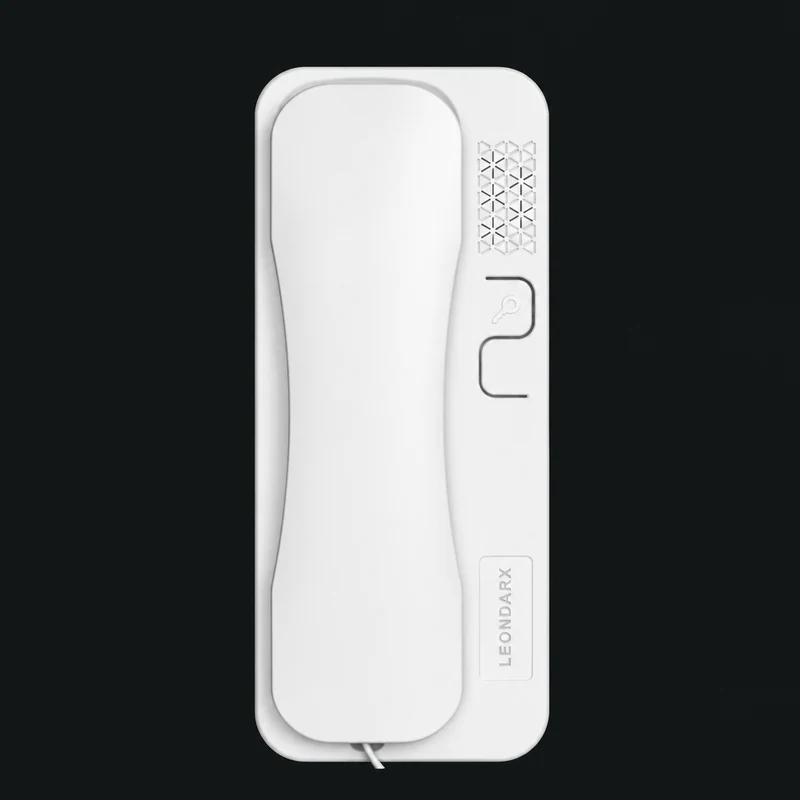 2-Wire E15 Building Indoor Intercom Handset: charcoal studio visualization based on the original manufacturer reference