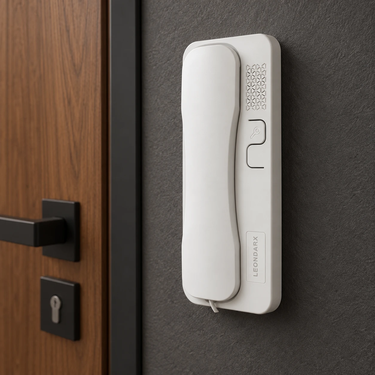 Illustrative installation scene based on 2-Wire E15 Building Indoor Intercom Handset