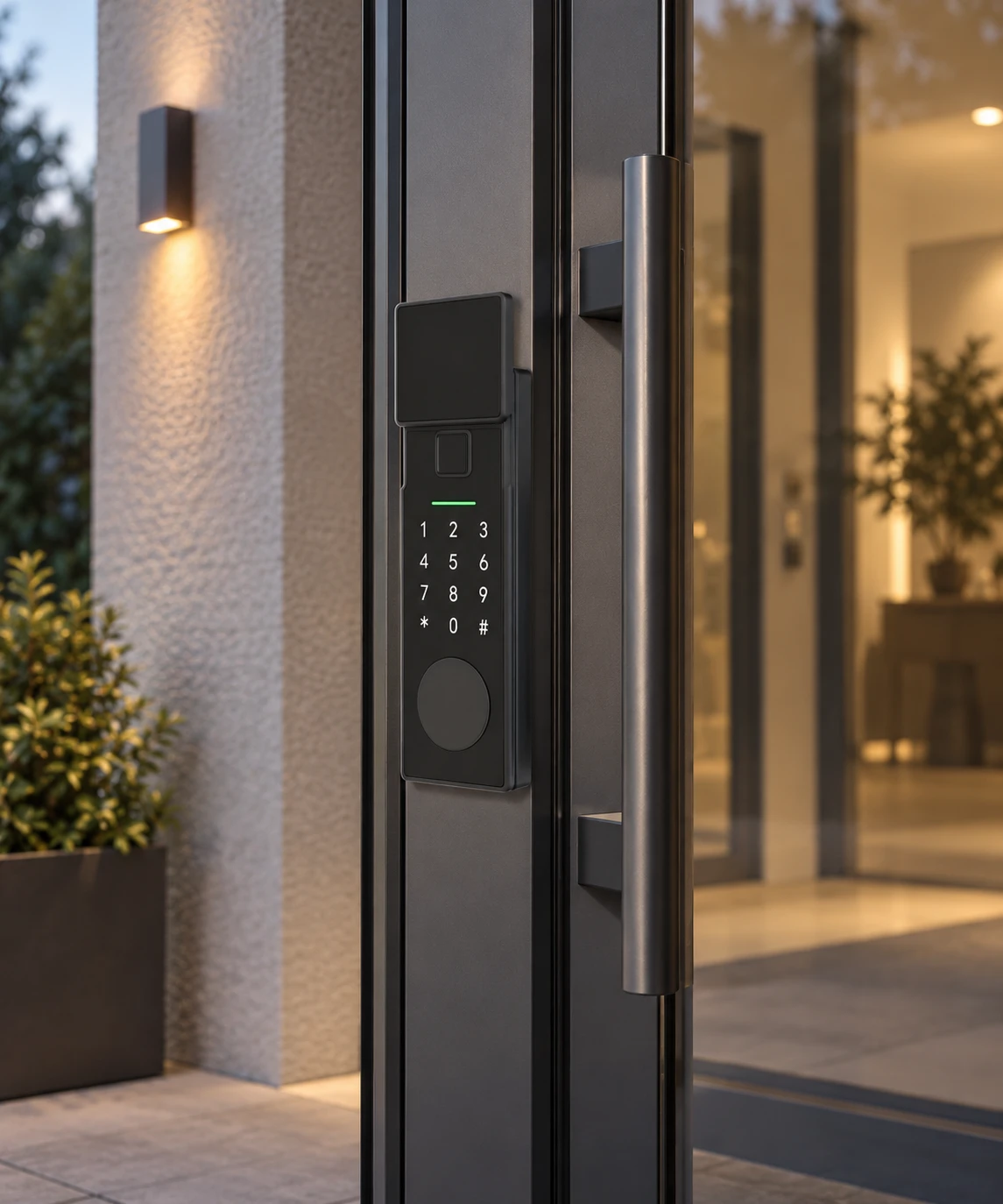 Illustrative daily-use scene based on LJ12 Automatic Narrow Frame Smart Lock