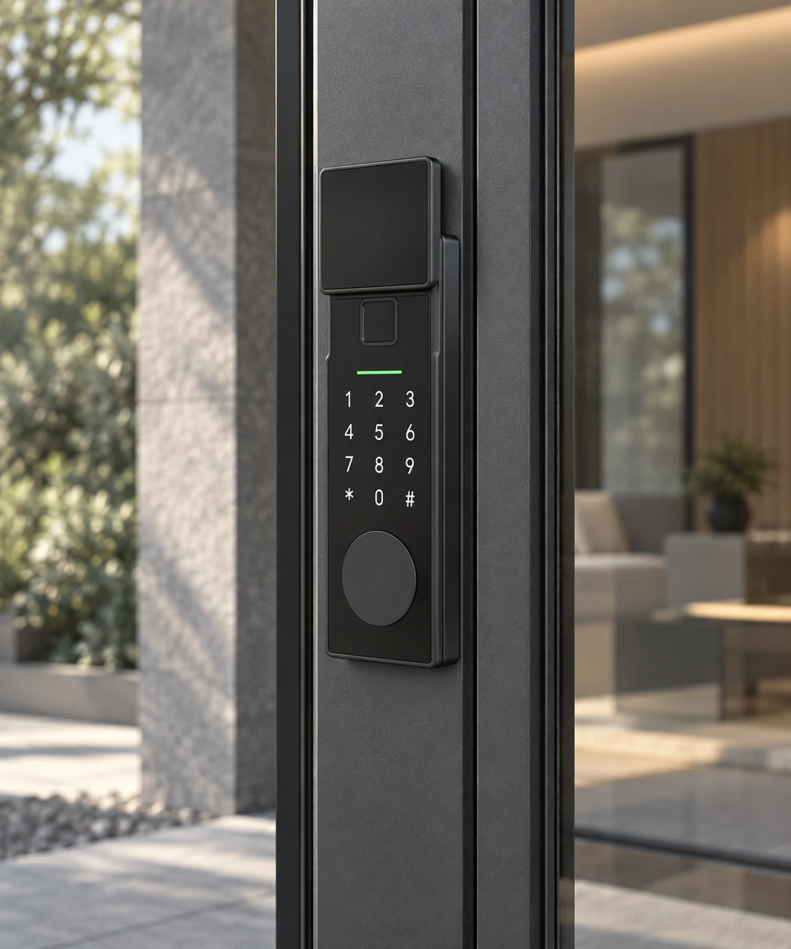 Illustrative installation scene based on LJ12 Automatic Narrow Frame Smart Lock