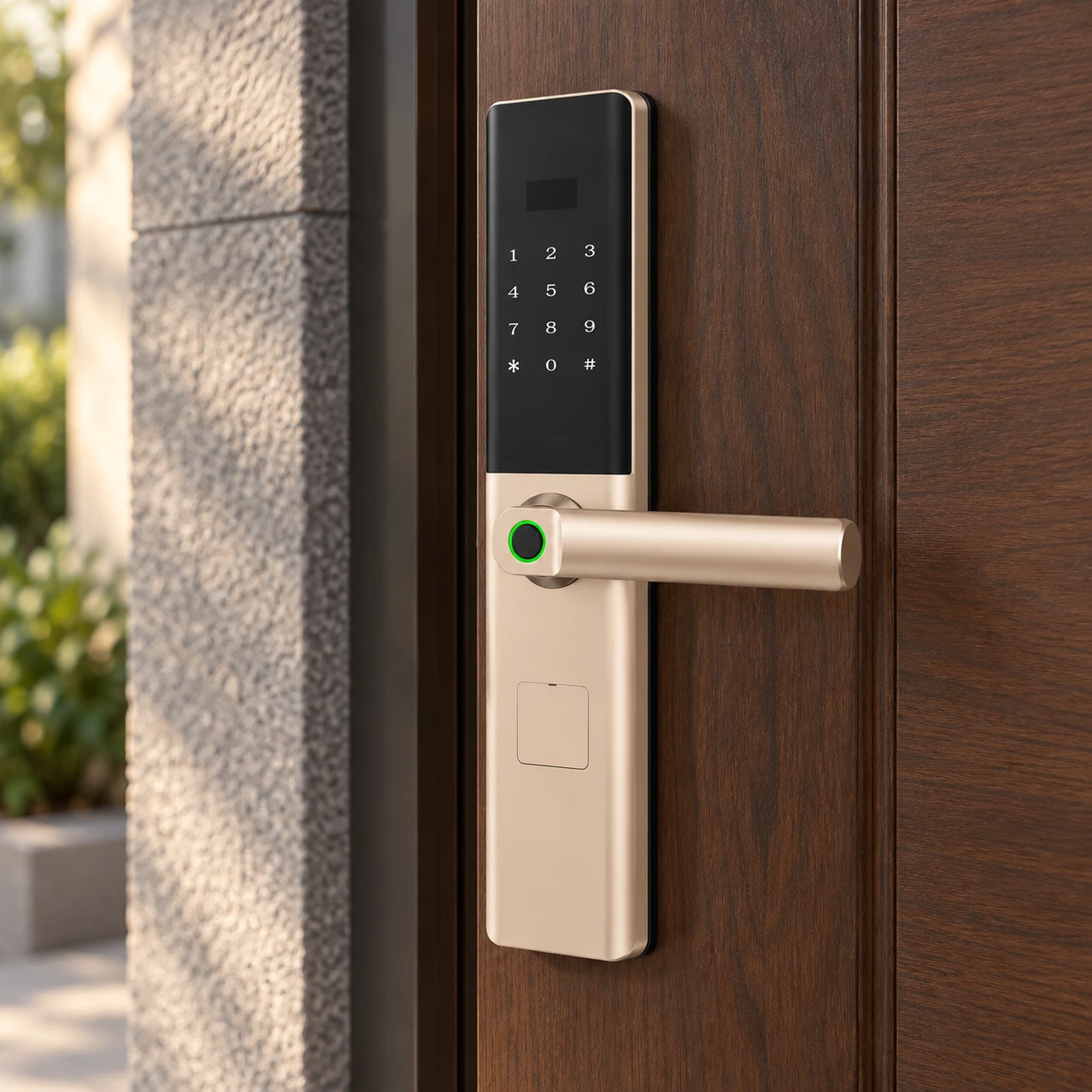 Illustrative installation scene based on T9-5G Semi-Automatic Smart Fingerprint Door